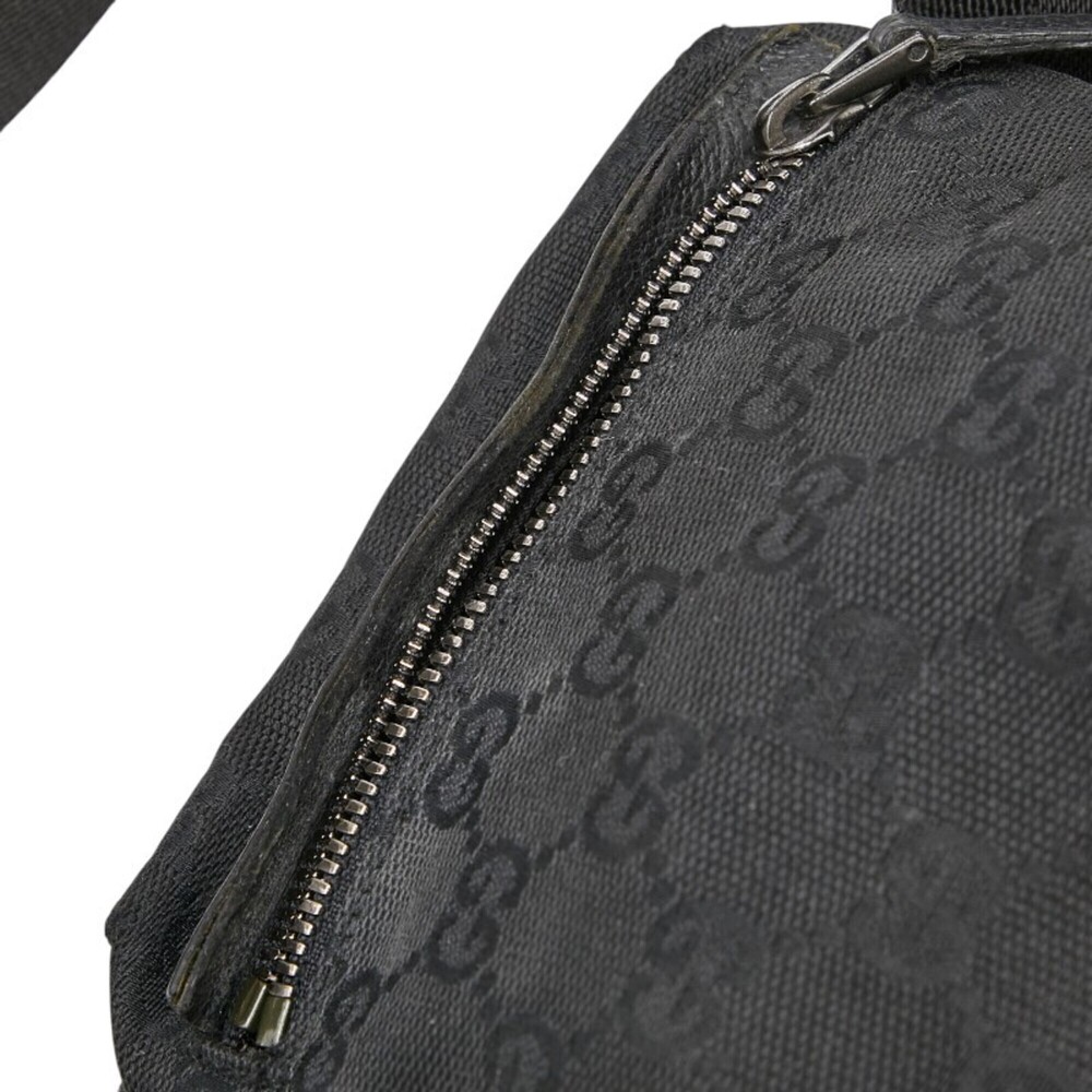 Gucci GG Canvas Waist Bag 28566 Black Leather Women's GUCCI - Picture 9 of 12